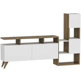 Σύνθεση Τηλεόρασης Tower 505CRL1703 122x31,6x53,3cm White-Walnut