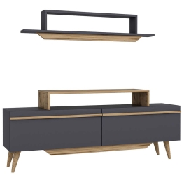 Σύνθεση Τηλεόρασης Harmony 505CRL1706 150x27,7x123,6cm Natural-Anthracite