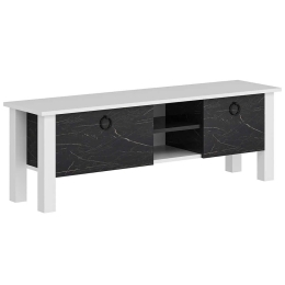 Έπιπλο Τηλεόρασης Rose 505CRL1714 140x35x44,8cm Marble Effect Black-White