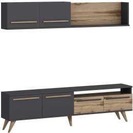 Σύνθεση Τηλεόρασης Mono 505CRL1717 180x29,5x45,8cm Natural-Anthracite