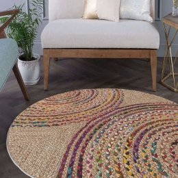 Χαλί WOOPAMUK480 Natural-Multi Conceptum Hypnose 100X100cm Round