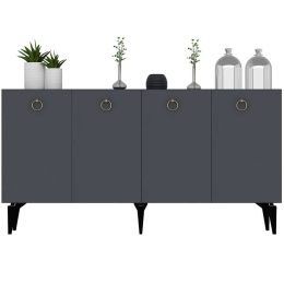 Μπουφές Drop 475OLV1730 150x40x79cm Anthracite Μοριοσανίδα, Μελαμίνη