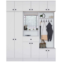Έπιπλο Εισόδου 893RAN1722 179,4x35,5x226,4cm White Μοριοσανίδα, Μελαμίνη