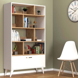 Βιβλιοθήκη 616TNM1304 90x35,5x158,6cm White-Pine