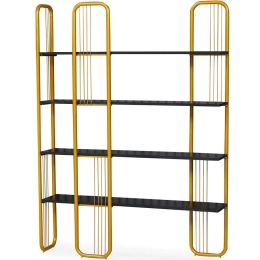 Βιβλιοθήκη Sierra 379VLV1309 125x28x180cm Black-Gold