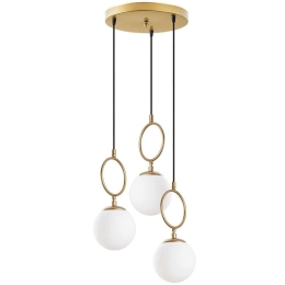 Φωτιστικό Οροφής Ring 942FLG1654 45x45x185cm 3xE14 40W Gold-White Opviq
