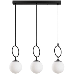 Φωτιστικό Οροφής - Ράγα Ring 942FLG1656 75x15x185cm 3xE14 40W Black Opviq