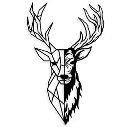 Διακοσμητικό Τοίχου Red Deer 891TNL2355 42x70cm Black Wallity Μέταλλο