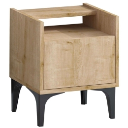 Κομοδίνο Zeze 393MRD1417 40x35x50cm Oak-Black