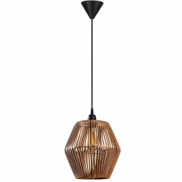 Φωτιστικό Οροφής Gonio 390FLH2173 25x25x70cm 1xE27 40W Black-Natural Opviq
