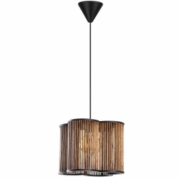 Φωτιστικό Οροφής Wooden Cage 390FLH2189 34x34x70cm 1xE27 40W Brown-Black Opviq