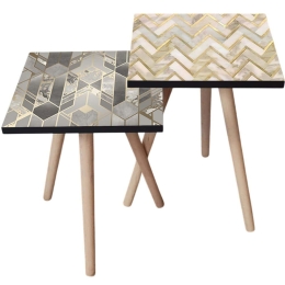 Τραπεζάκια Βοηθητικά (Σετ 2Τμχ) 481LNA2254 35x35x47/42cm Multi