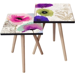 Τραπεζάκια Βοηθητικά (Σετ 2Τμχ) 481LNA2274 35x35x47/42cm Multi