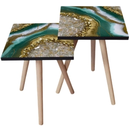 Τραπεζάκια Βοηθητικά (Σετ 2Τμχ) 481LNA2327 35x35x47/42cm Multi