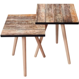 Τραπεζάκια Βοηθητικά (Σετ 2Τμχ) 481LNA2338 35x35x47/42cm Brown
