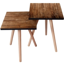 Τραπεζάκια Βοηθητικά (Σετ 2Τμχ) 481LNA2340 35x35x47/42cm Brown