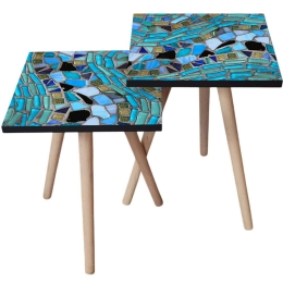 Τραπεζάκια Βοηθητικά (Σετ 2Τμχ) 481LNA2488 35x35x47/42cm Multi