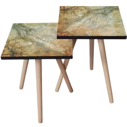 Τραπεζάκια Βοηθητικά (Σετ 2Τμχ) 481LNA2679 35x35x47/42cm Multi