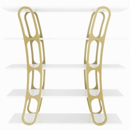 Βιβλιοθήκη Adar 875ZNA4503 120x25x120cm White-Gold