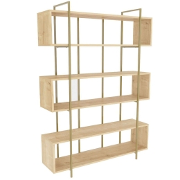 Βιβλιοθήκη Bruti 875ZNA4511 120x29,6x180cm Oak-Gold