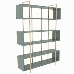 Βιβλιοθήκη Bruti 875ZNA4513 120x29,6x180cm Green-Gold