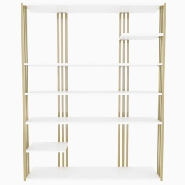 Βιβλιοθήκη Jenny 875ZNA4519 120x29,6x160cm White-Gold