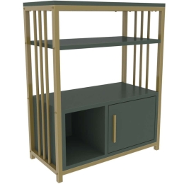Βιβλιοθήκη Letos 875ZNA4529 60x29,6x80cm Green-Gold