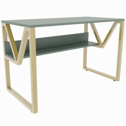 Γραφείο Lona 875ZNA4543 120x60x72,8cm Green-Gold