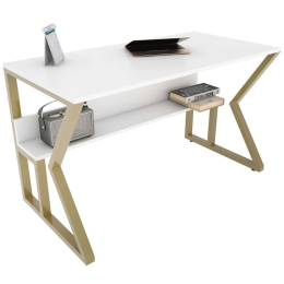Γραφείο Wake 875ZNA4575 120x60x72,8cm White-Gold