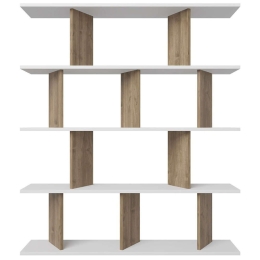 Βιβλιοθήκη Grace 875ZNA4618 120x24,6x141cm White-Walnut