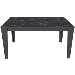 Τραπέζι Bud 875ZNA4637 145x85x75cm Marble Effect Black Μοριοσανίδα, Μελαμίνη