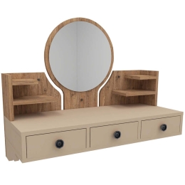 Τουαλέτα Με Καθρέπτη Polina 550ARN2761 90x36,8x90cm Pine-Beige