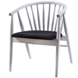 Πολυθρόνα Albero 117FRF1150 55x47x77cm White-Black Ξύλο