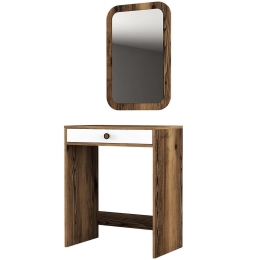 Τουαλέτα Με Καθρέπτη Lizbon 845HCT5371 70x40x84,7/51x2x76,5cm Walnut-White