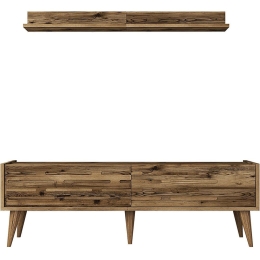 Σύνθεση Τηλεόρασης Valensiya 845HCT5387 140x35x45cm Walnut