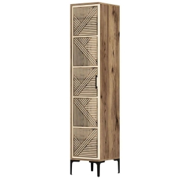 Ντουλάπα Μονόφυλλη Kumsal 845HCT5401 40x47,5x201,4cm Walnut-Cream Μονόφυλλη