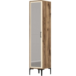 Ντουλάπα Μονόφυλλη Kumsal 845HCT5406 40x47,5x201,4cm Walnut-Cream Μονόφυλλη