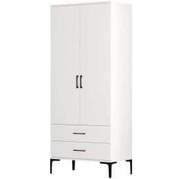 Ντουλάπα Δίφυλλη Kumsal 845HCT5418 80x47,5x201,4cm White Δίφυλλη