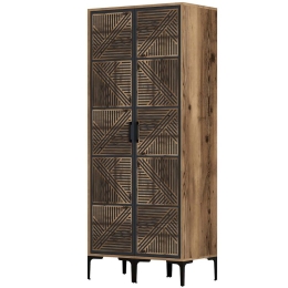 Ντουλάπα Δίφυλλη Kumsal 845HCT5439 80x47,5x201,4cm Walnut-Anthracite Δίφυλλη
