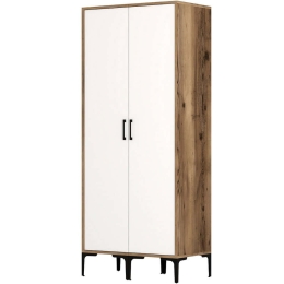 Ντουλάπα Δίφυλλη Kumsal 845HCT5445 80x47,5x201,4cm Walnut-White Δίφυλλη