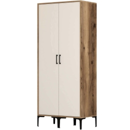 Ντουλάπα Δίφυλλη Kumsal 845HCT5446 80x47,5x201,4cm Walnut-Cream Δίφυλλη