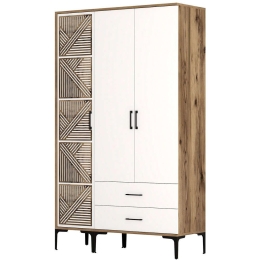 Ντουλάπα Τρίφυλλη Kumsal 845HCT5450 120x47,5x201,4cm Walnut-White Τρίφυλλη