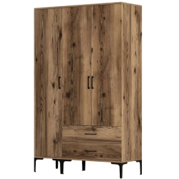 Ντουλάπα Τρίφυλλη Kumsal 845HCT5462 120x47,5x201,4cm Walnut Τρίφυλλη