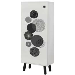 Παπουτσοθήκη Vegas 869VEL8627 50x38x135cm White-Black Μοριοσανίδα,Ξύλο
