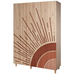 Ντουλάπα Τρίφυλλη Lena 869VEL8660 135x52x192cm Multi Τρίφυλλη
