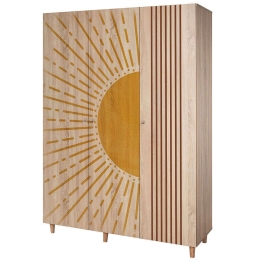 Ντουλάπα Τρίφυλλη Lena 869VEL8661 135x52x192cm Multi Τρίφυλλη