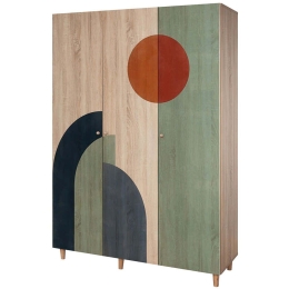 Ντουλάπα Τρίφυλλη Lena 869VEL8662 135x52x192cm Multi Τρίφυλλη