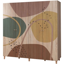 Ντουλάπα Τετράφυλλη Loni 869VEL8690 180x52x192cm Multi Τετράφυλλη