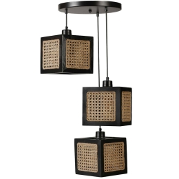 Φωτιστικό Οροφής Kumsal 941RTN1159 Φ30x70cm 3xE27 40W Natural-Black Opviq