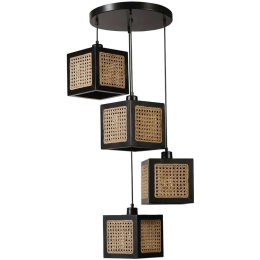 Φωτιστικό Οροφής Kumsal 941RTN1160 Φ35x70cm 4xE27 40W Natural-Black Opviq
